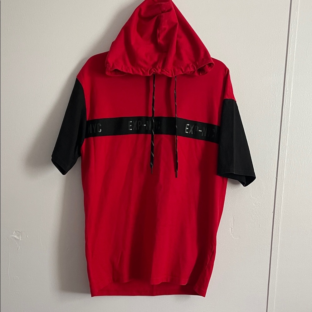 Express Red and Black Men's Hoodie Shirt
